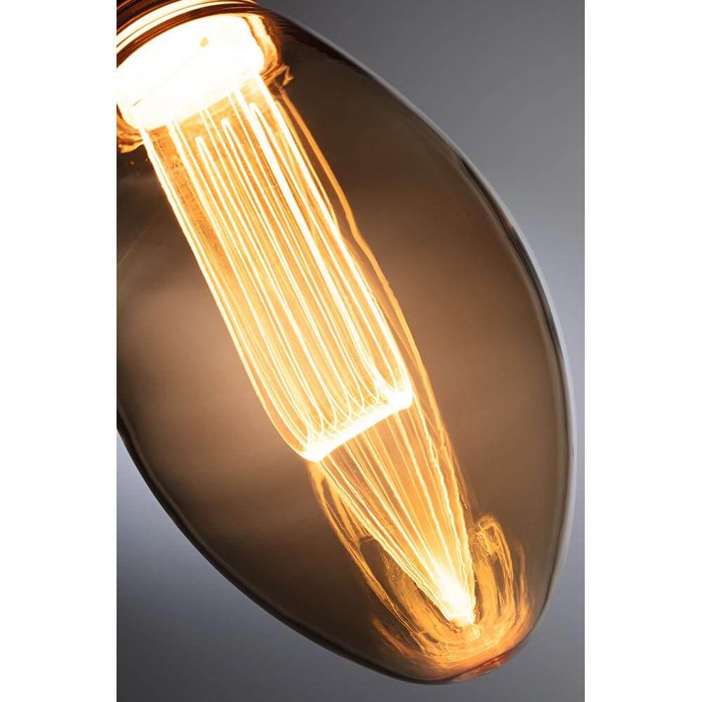 E27 3,5W LED Birne Arc 1800K Goldlicht, dekorative Vintage-Kerze mit warmem Goldlicht.
