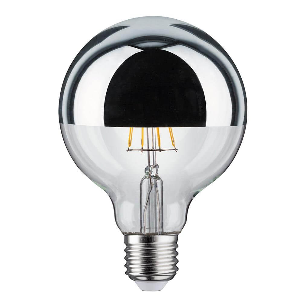 E27 4,8W LED Globe 2700K mit Kopfspiegel, warmweiß, ideal für Pendelleuchten und Deckenleuchten.