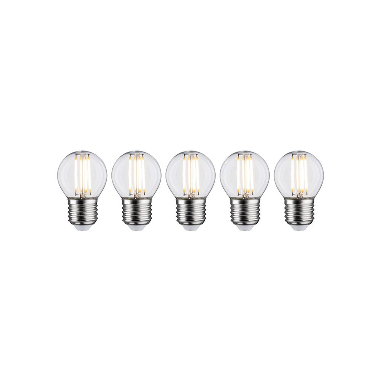 E27 5W Leuchtmittel 5er Bündel LED Filament 2700K Tropfen Klar