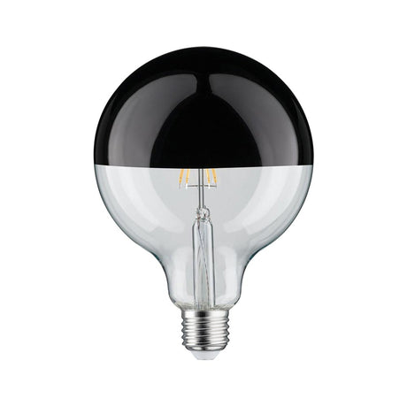 E27 6,5W LED miroir tête globe noir, chromé, dimmable 2700K