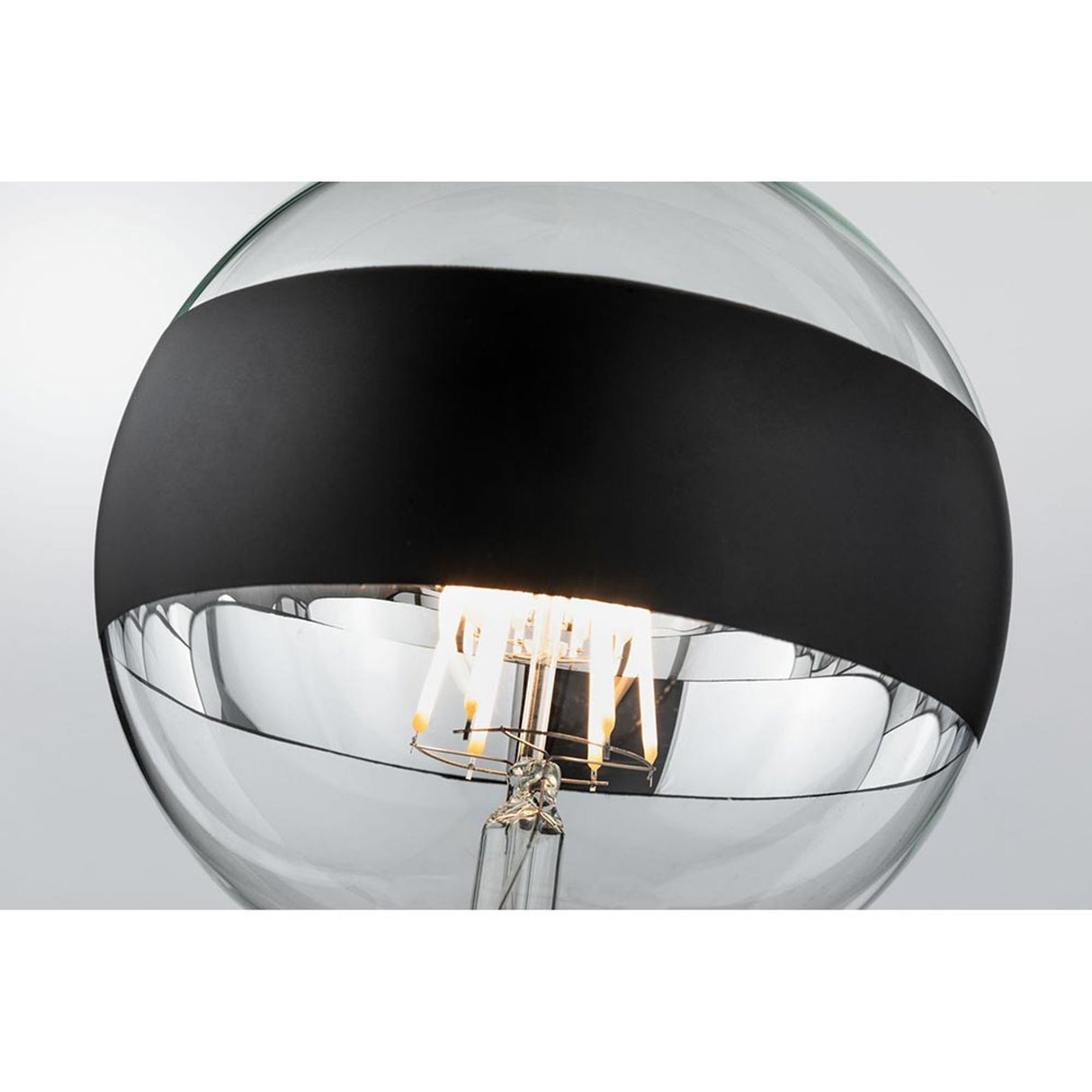 E27 6,5W LED Globe Ringspiegel Dimmbar 2700K Schwarz-Matt