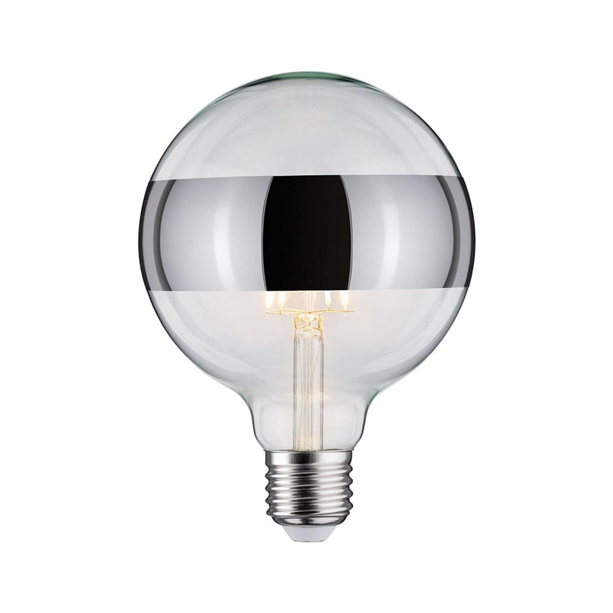 E27 6,5W LED Globe Ringspiegel Dimmbar 2700K Silber