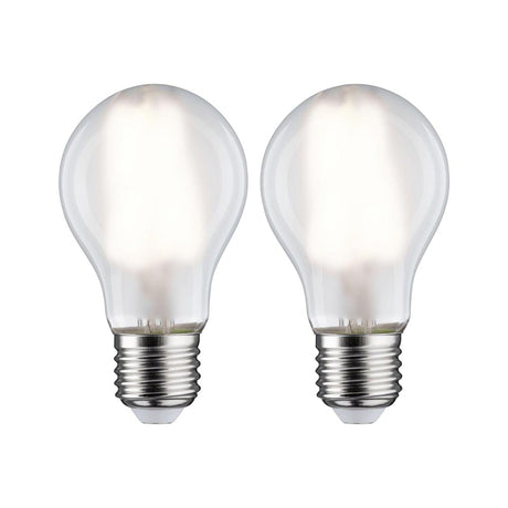 E27 7W LED Birne 2er-Set Filament Matt 4000K, zwei matte LED-Lampen mit E27 Sockel in Neutralweiß