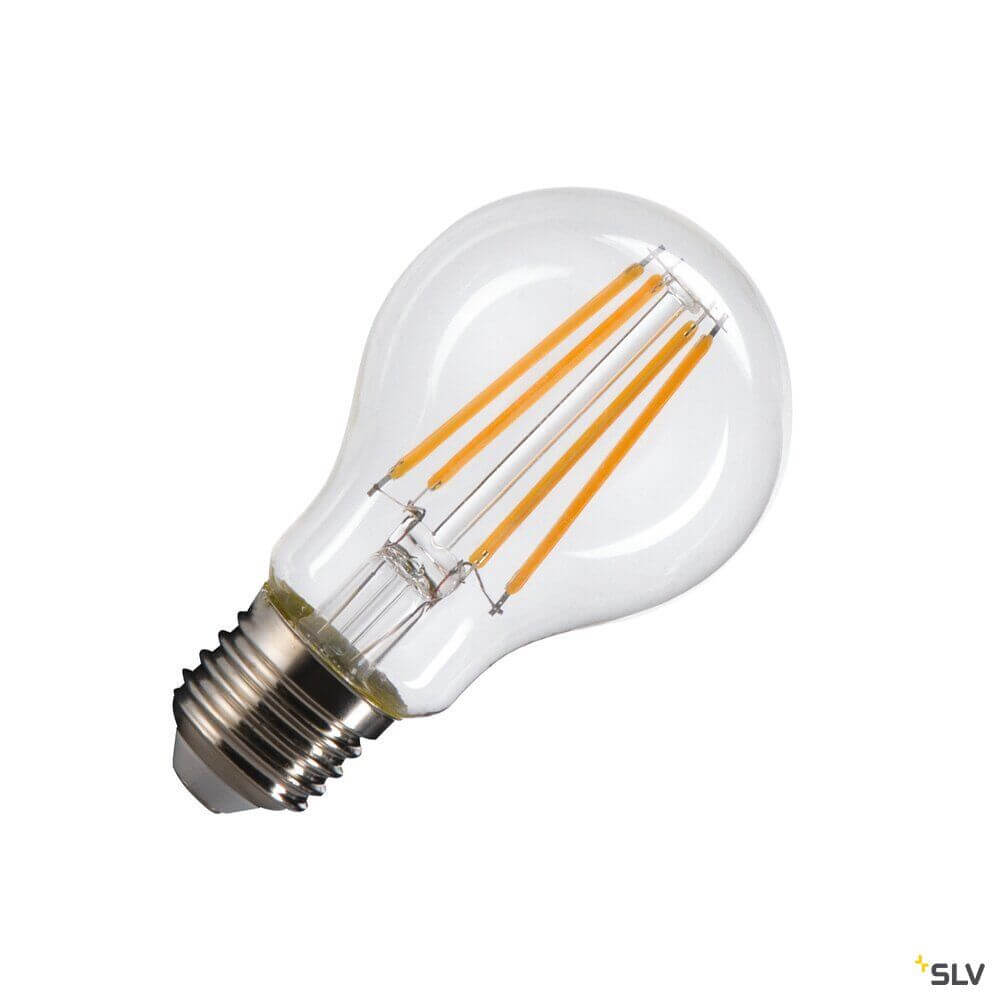 E27 LED 7,5W Transparent 2700K Cri90 320° - dimmbare LED Filamentbirne mit A60 Form und warmweißem Licht.