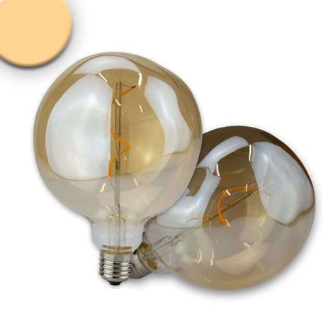 E27 LED Globe Ø12,5cm Dimmbar 4W extra Warmweiß 2200K in warmem Licht mit TRIAC Dimmfunktion.