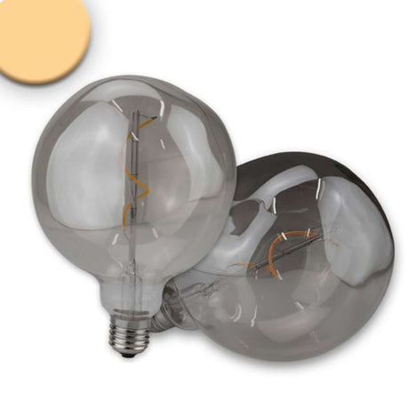 E27 LED Globe Smoky Ø12,5cm dimmbar 4W 2200K - dimmbare Leuchte in einzigartigem Design.