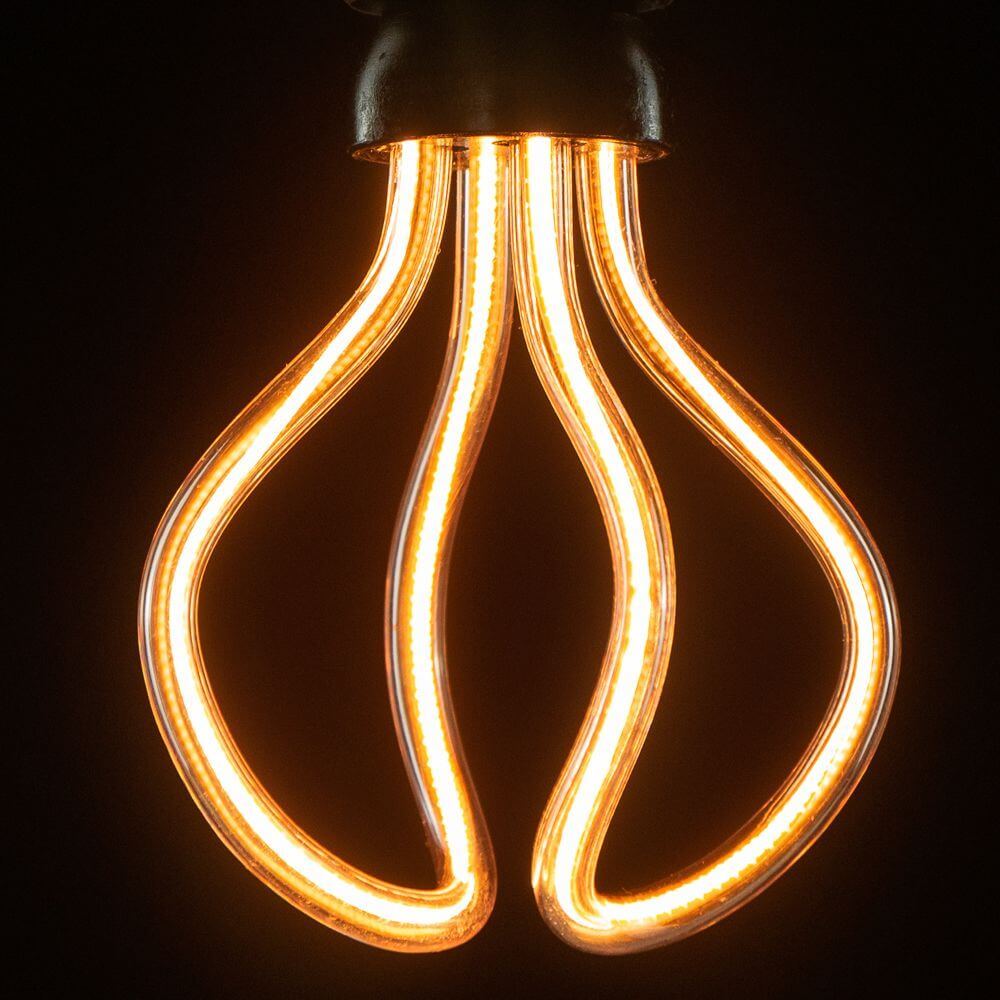 E27 LED Retro Art Line Extra Warmweiß 1900K Dimmbar, klassische Lampe mit kunstvollen Lichtakzenten
