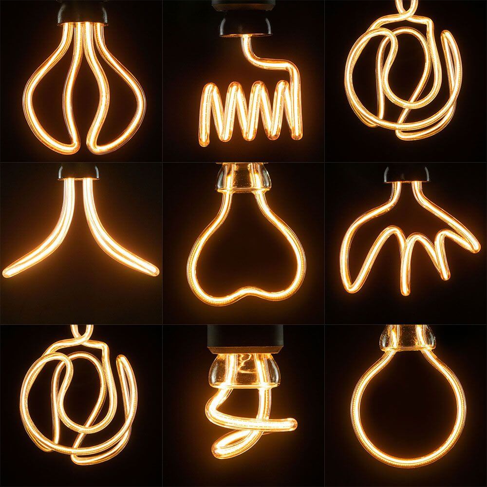 E27 LED Retro Art Line Extra Warmweiß 1900K Dimmbar - kreative lampenformen in einzigartigen designs