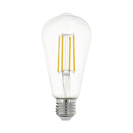 E27 LED Retro Kolben Warmweiß 2700K 806lm 7W Glühbirne mit klarem Glasdesign.