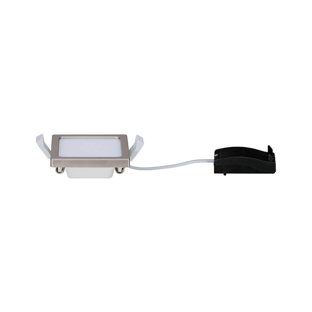 LED Panel Areo eckig 1x5W 3000K 80x80mm Nickel-Matt mit Zuleitung und Befestigungsmaterial
