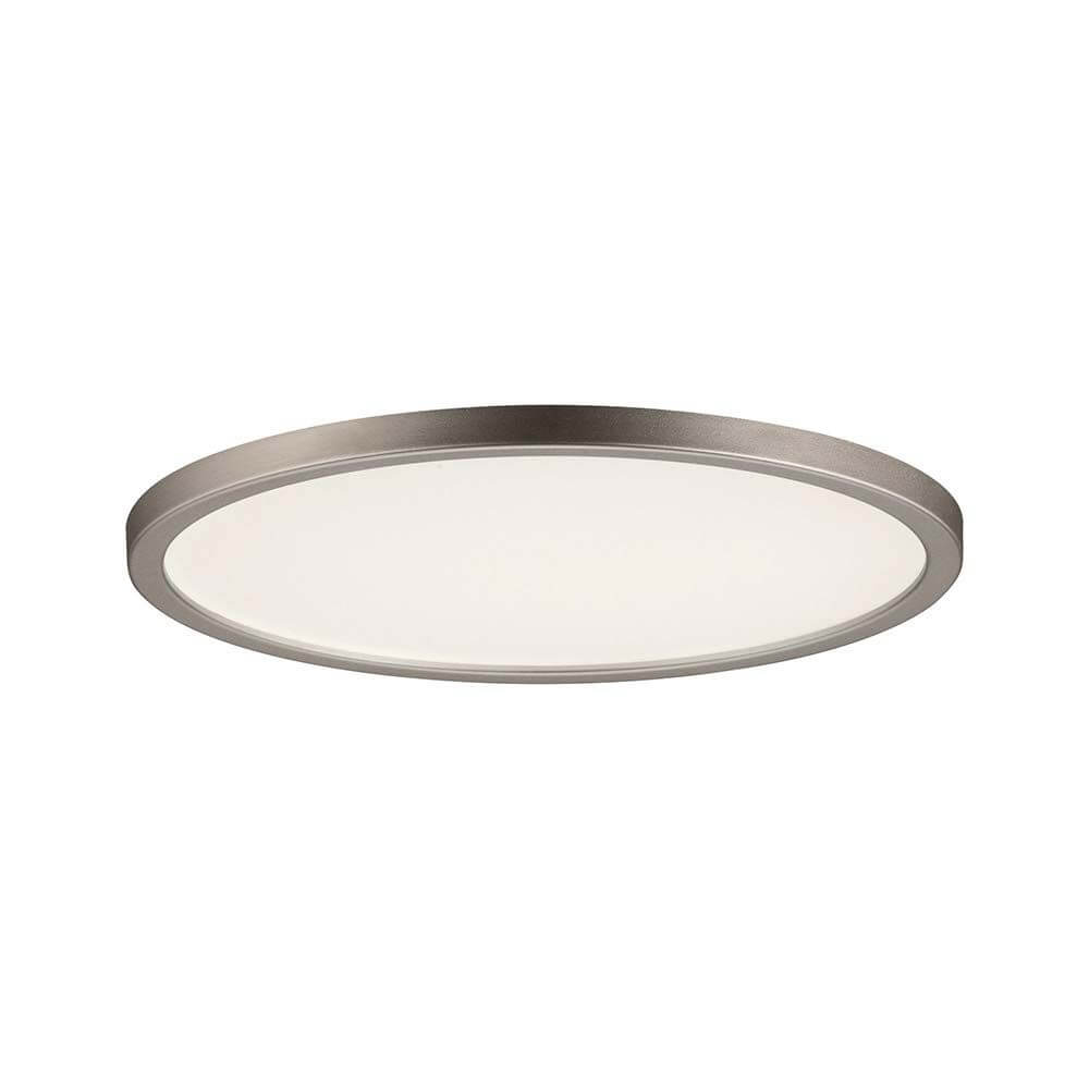 EBL Set Panel Areo rund IP23 LED 1x12W 3000K 180mm Nickel-Matt mit mattem Nickelrand und gleichmäßiger Raumausleuchtung.