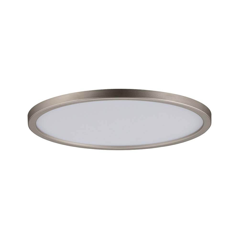 EBL Set Panel Areo rund dim IP44 1x12W 3000K 180mm Nickel-Matt LED Einbaupanel mit nickel-mattem Rand.