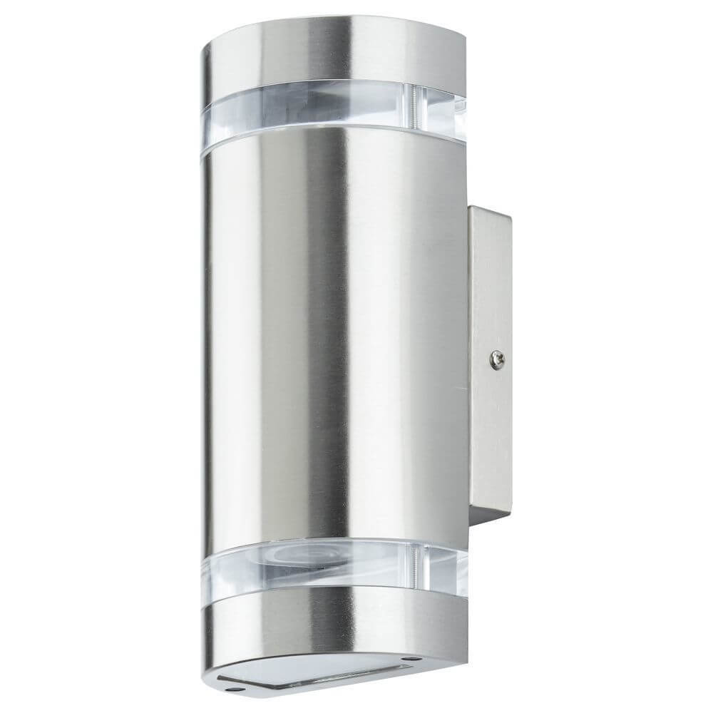 Edelstahl-Außenleuchte Focus IP44 Edelstahl mit modernem Design und seitlichem Lichtschlitz.