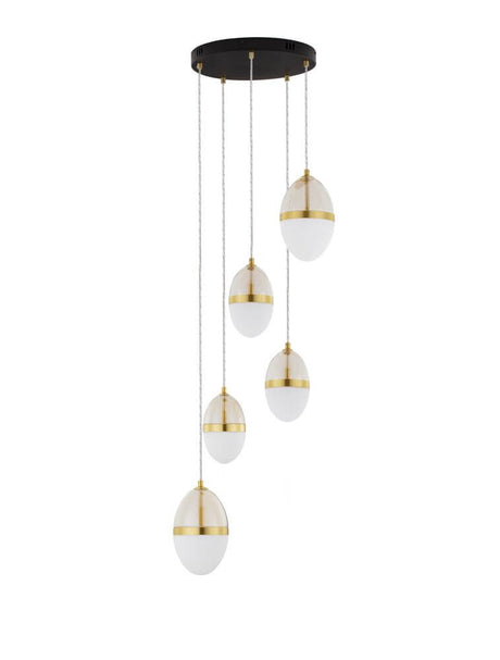 Egna Pendelleuchte 5-flammig Ø 45cm 3000K Gold