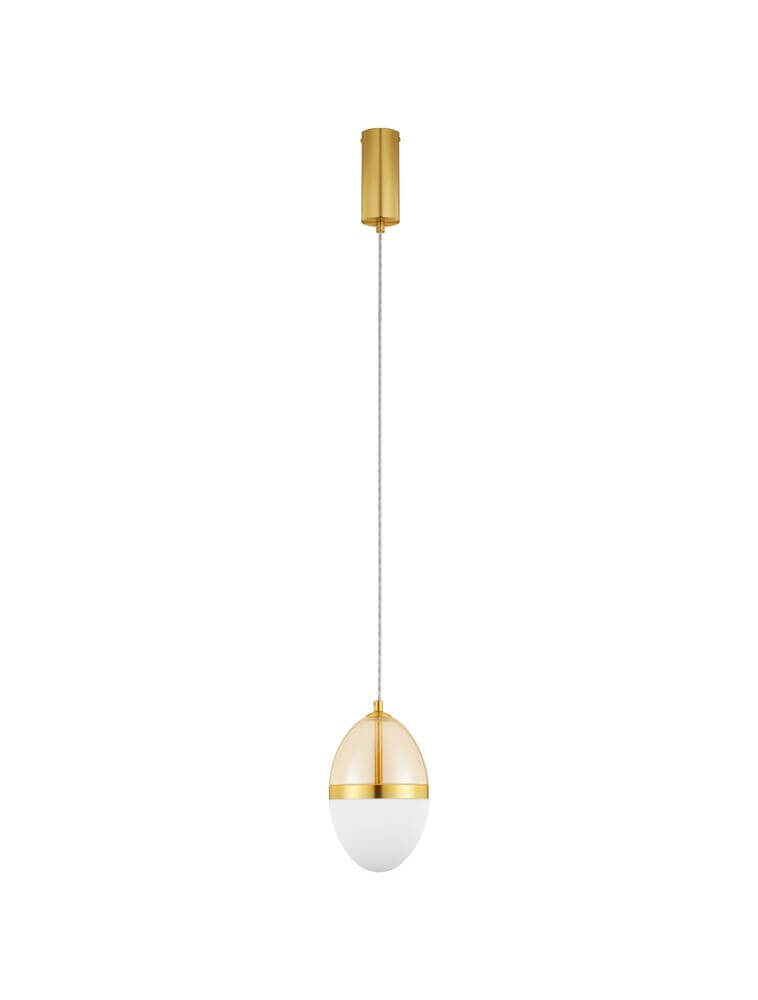 Egna Pendelleuchte Oval 3000K Gold mit elegantem Design aus Opalglas und goldenen Details.