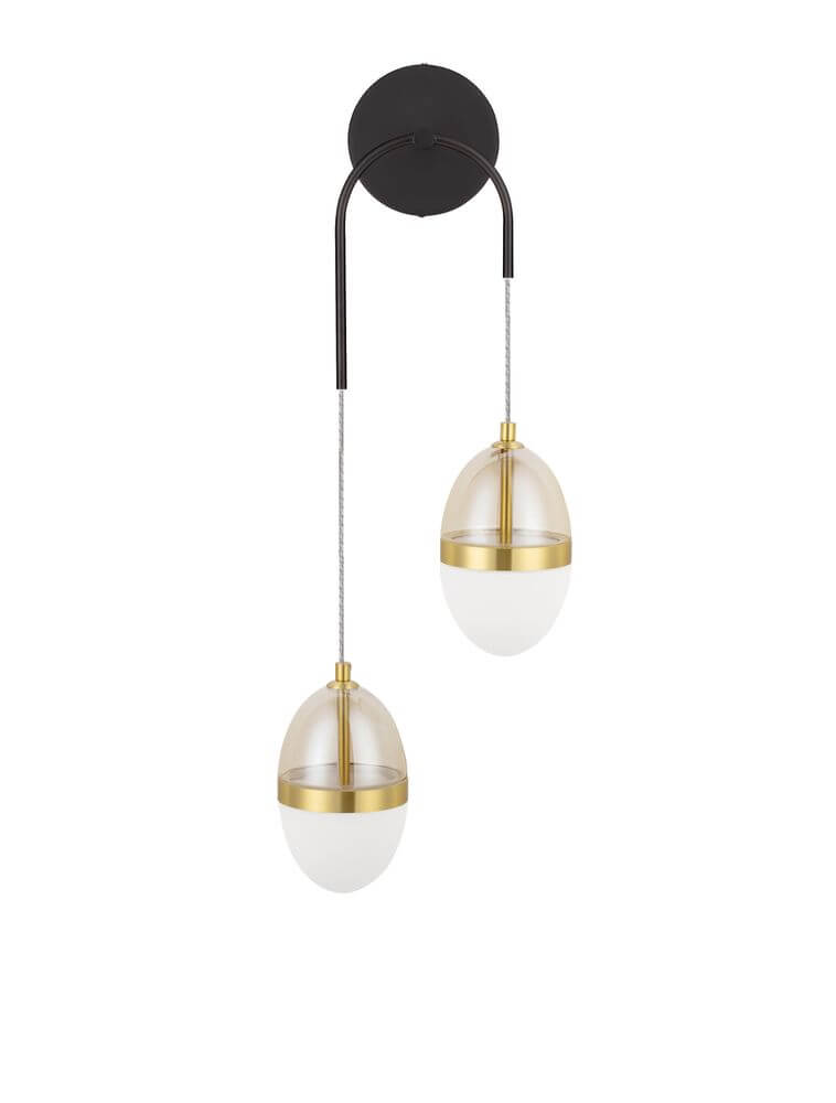 Egna Wandleuchte 2-flammig 3000K Gold in modernem Design mit goldenen Akzenten.