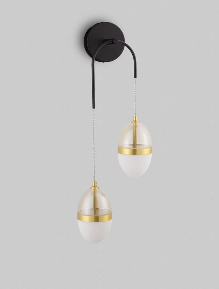 Egna Wandleuchte 2-flammig 3000K Gold mit modernem Design und elegantem goldenen Finish