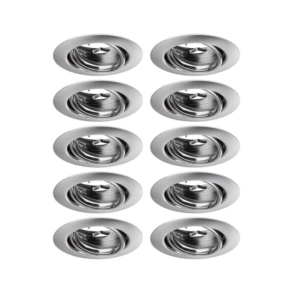 Einbauleuchte Base 10er Basis-Set Schwenkbar Ø 9cm Metall - Set aus 10 schwenkbaren Einbaustrahlern.
