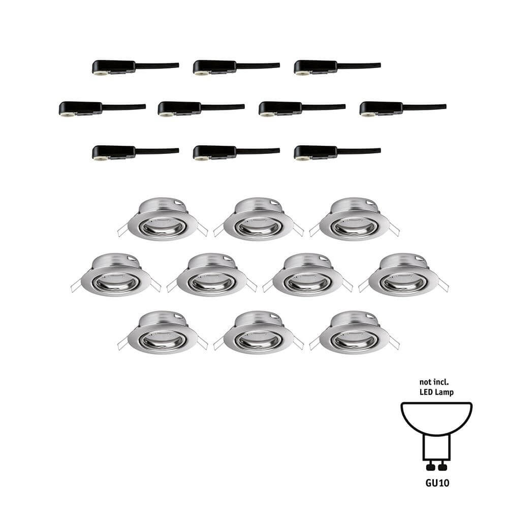 Einbauleuchte Base 10er Basis-Set Schwenkbar Ø 9cm Metall, Set mit schwenkbaren Einbaustrahlern in Metall.