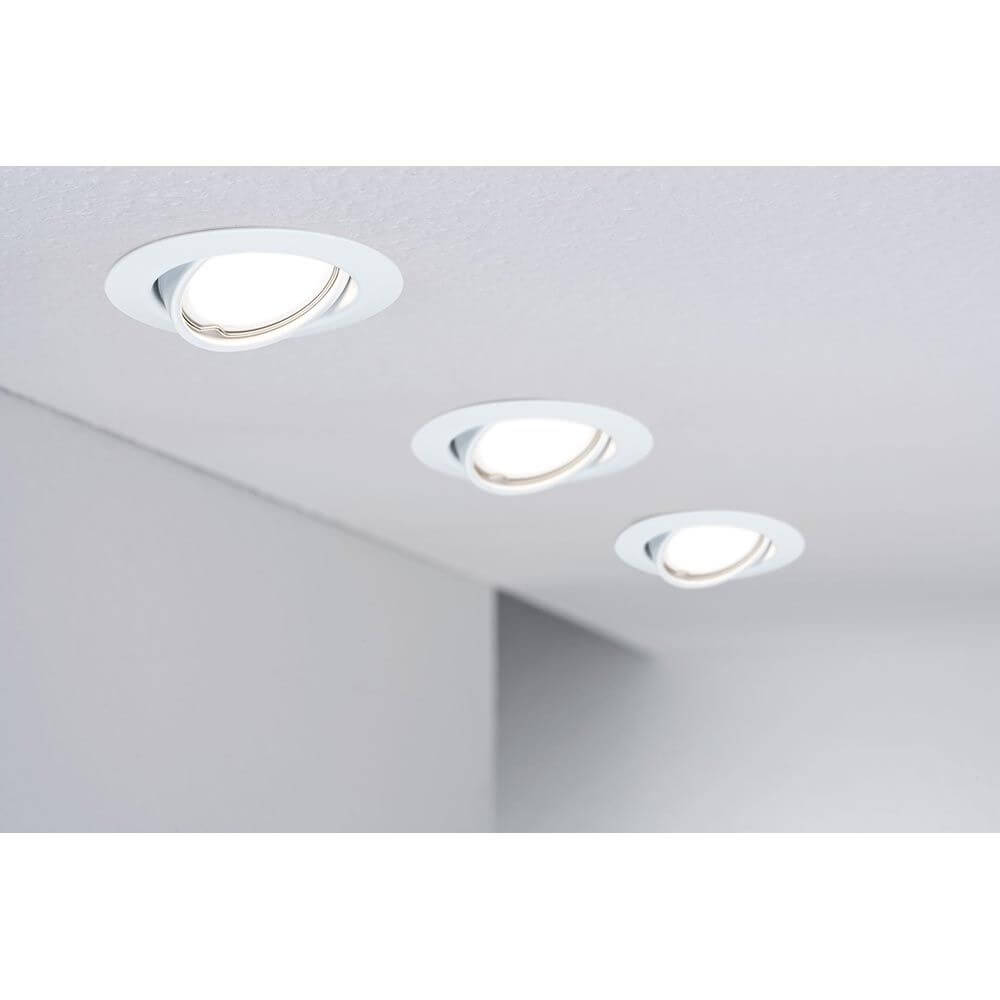 Einbauleuchte Base 10er Basis-Set Ø 9cm Weiß - schwenkbare Spots in weißem Design.