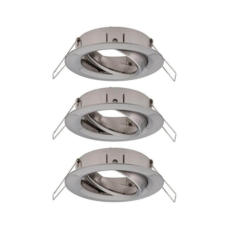 Recessed rings Choose 3-piece base set brushed metal in brushed iron for individual lighting combinations.