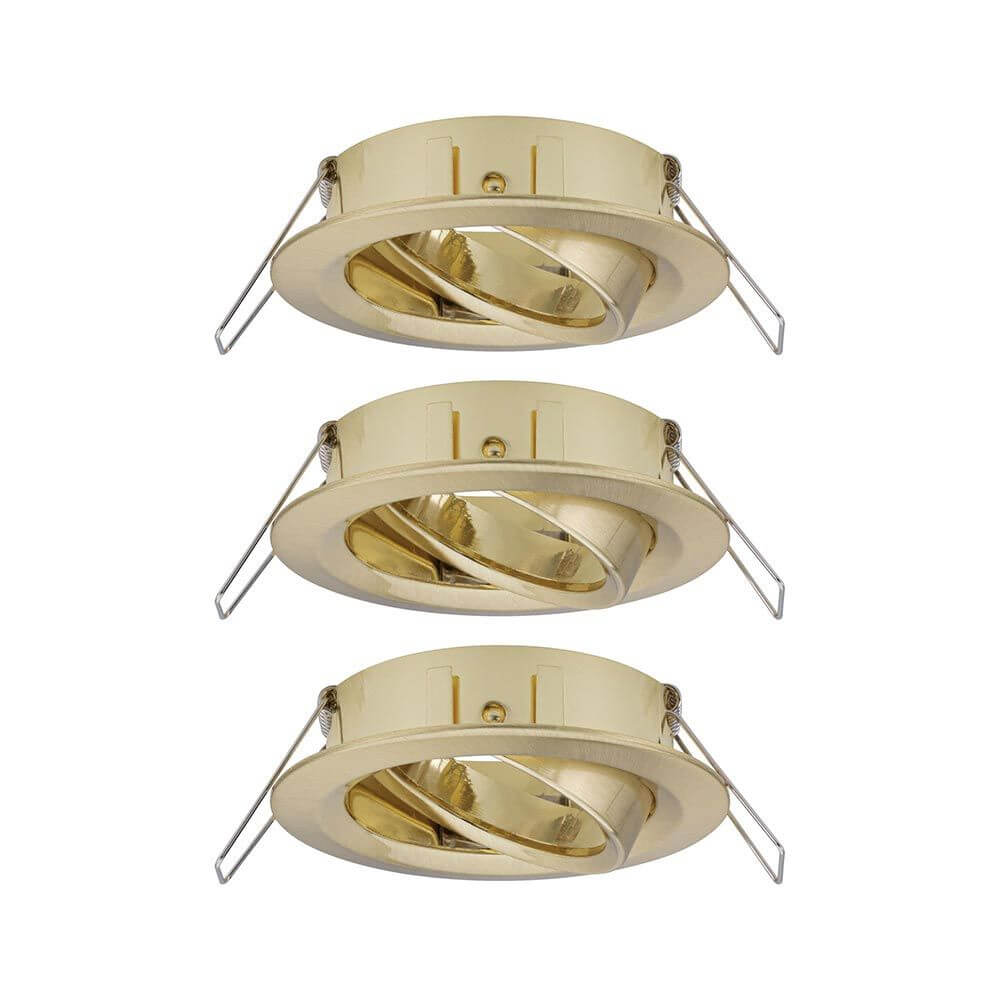 Einbauringe Choose 3er Basis-Set Schwenkbar Messing - Set aus 3 schwenkbaren Einbauringen in gebürstetem Messing.