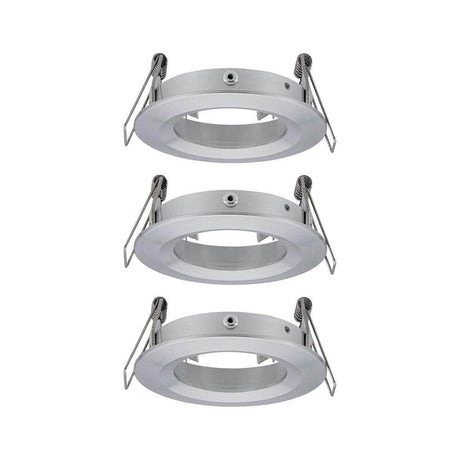 Recessed Rings 3-Piece Basic Set Choose Fixed Turned Aluminium - set with three fixed, turned aluminium recessed rings for light sources.
