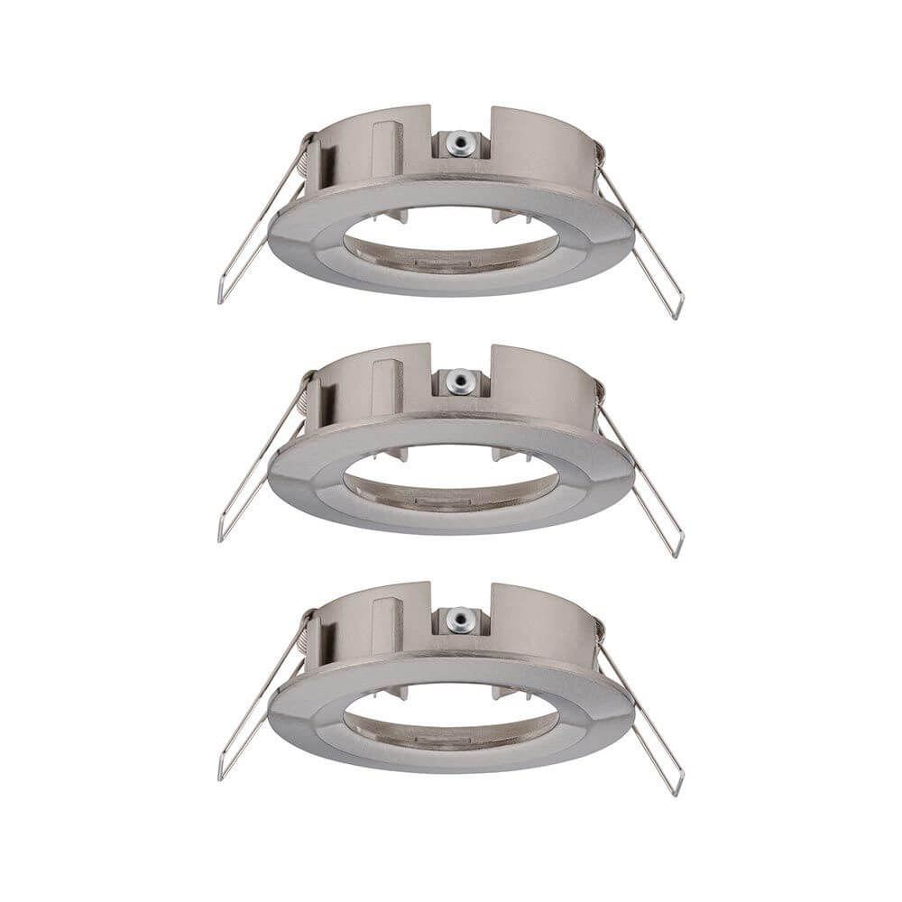 3er Set Einbauringe Choose Basis-Set starr Eisen-Gebürstet in Edelstahloptik, geeignet für individuelle Lichtgestaltung.