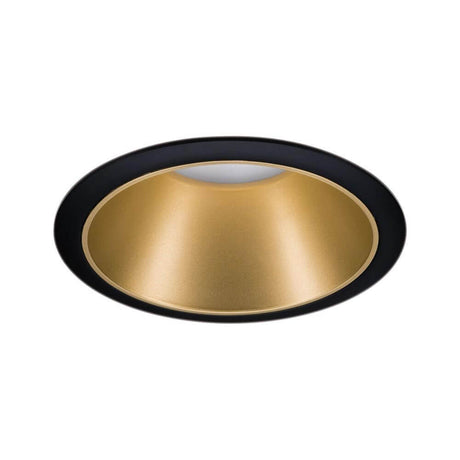 Cole Round Dimmable Recessed Light Black-Matt, Gold - elegant ceiling light in black with a gold finish.
