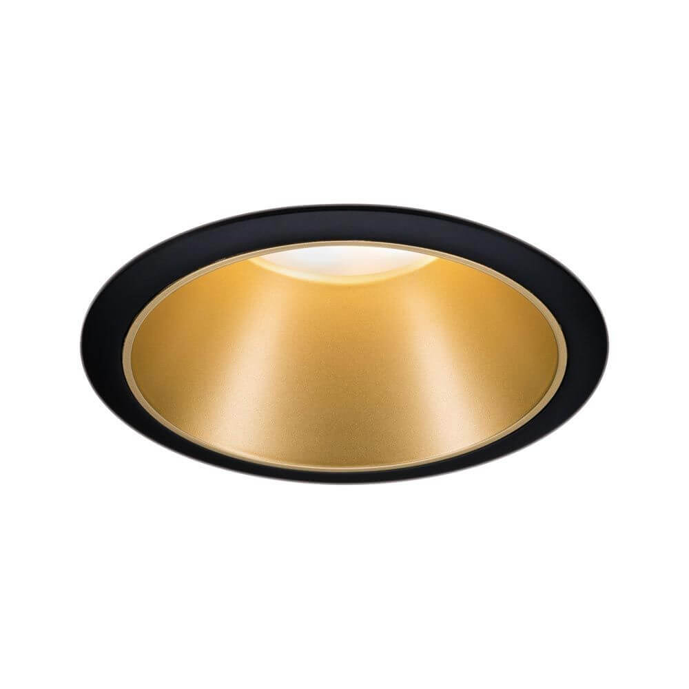 Einbauleuchte Cole Rund Dimmbar Schwarz-Matt, Gold mit eleganter goldener Oberfläche.