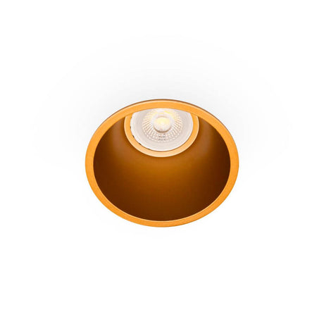 Recessed light Fresh GU10 230V gold-coloured, round aluminium recessed light for commercial and workspaces.