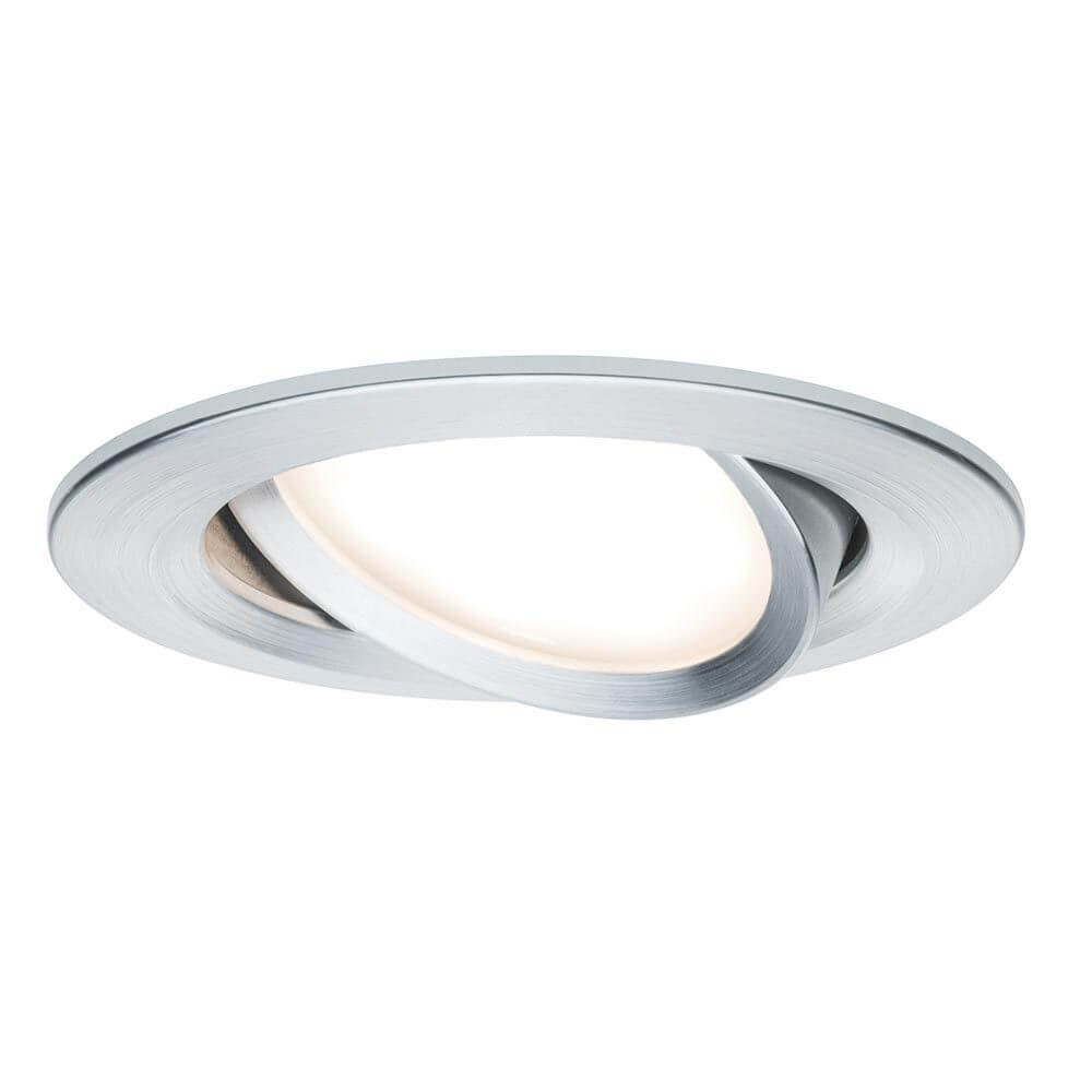 Innfelt LED Coin Slim IP23 rund 6,8W aluminium dimbar og svingbar med moderne design og flat konstruksjon.