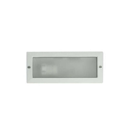 Luminaire encastré LISO IP44 blanc projecteur mural, downlight moderne avec diffuseur en verre pour l’éclairage extérieur.