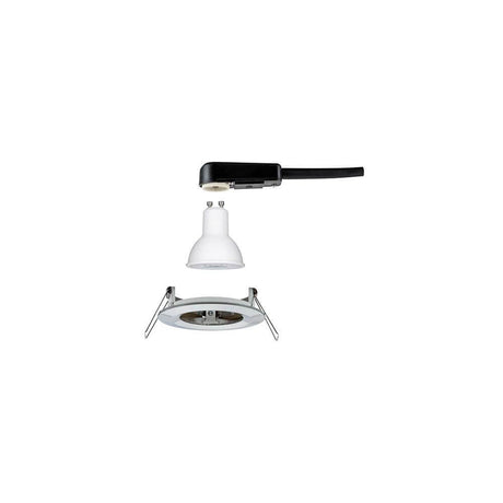 Recessed light Nova round fixed LED IP44 3-stepdim 1x6,5W GU10 Alu Zin with removable LED light source.