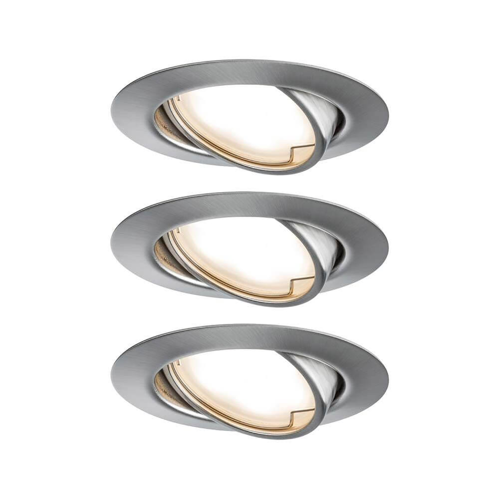 Einbauleuchten-Base Coin LED schwenkbar 3x5W 51mm in dekorativem Metalldesign.