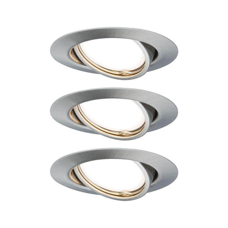 Recessed lights base, round, swiveling LED 3-step dimming 3x5W GU10 51 mm, stainless steel recessed spotlight, easy to install.
