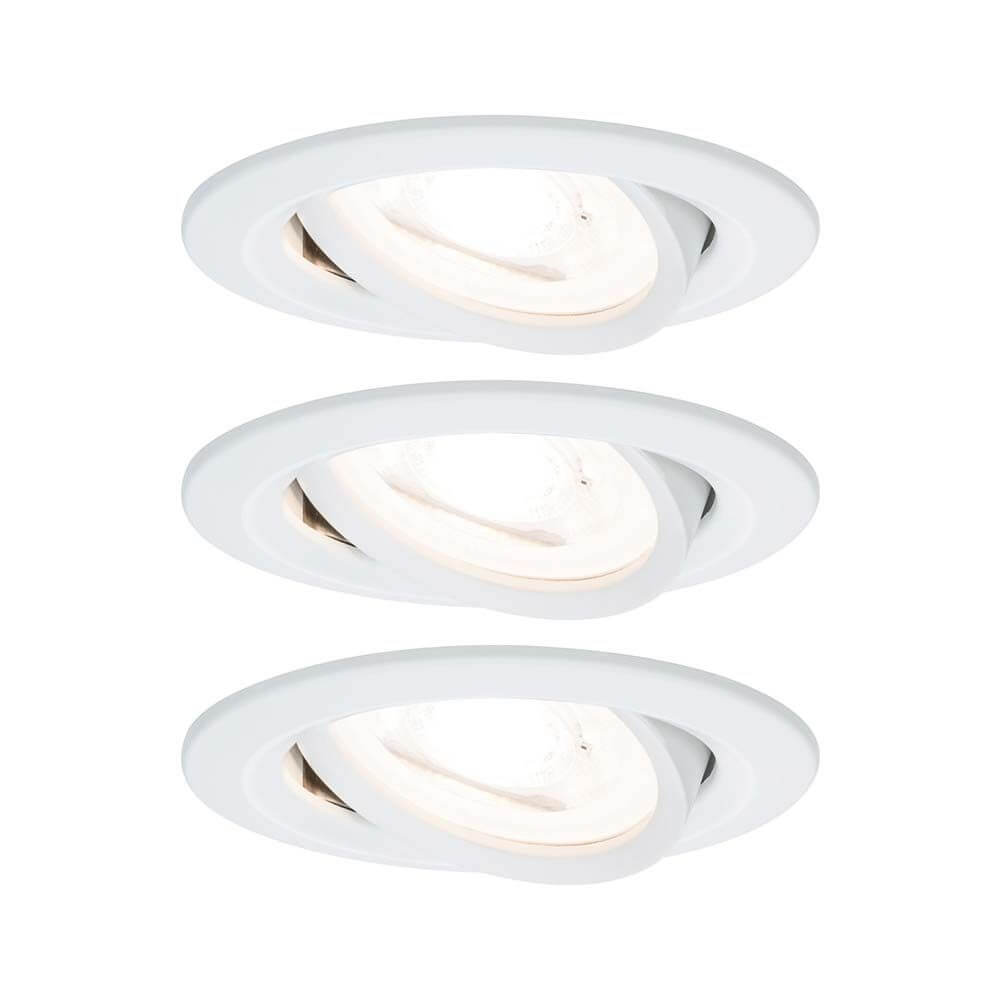 Einbauleuchten-Set Nova rund schwenkbar LED 3x6,5W 2700K GU10 Weiß - Set mit drei modernen Einbauspots.
