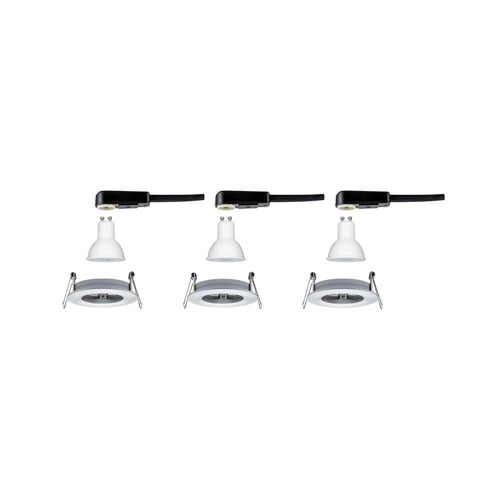 Einbauleuchten-Set Nova rund starr LED IP44 3-stepdim 3x6,5W GU10 - modern und effizient für stimmungsvolles Licht.