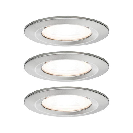 LED recessed lighting set Nova round fixed IP44 step dimmer GU10 aluminum in a modern design for atmospheric lighting.