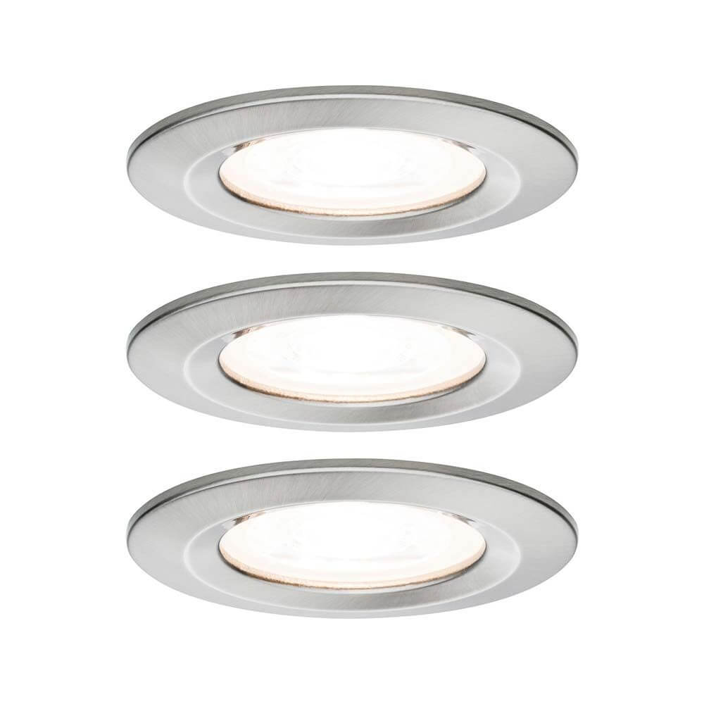 Einbauleuchten-Set Nova rund starr LED IP44 3x6,5W 2700K GU10 in moderner Ausführung, ideal für Wohnräume.
