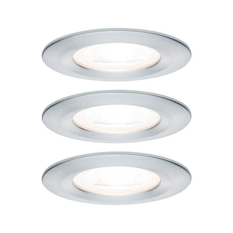 Einbauleuchten-Set Nova rund starr LED IP44 3x6,5W 2700K GU10 mit modernem Design und warmweißem Licht.