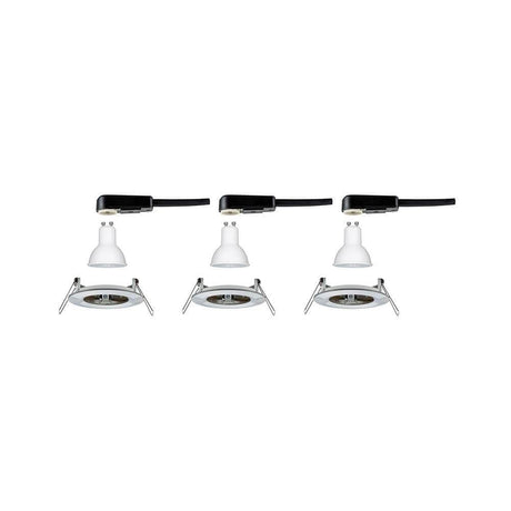 Einbauleuchten-Set Nova rund starr LED IP44 3x6,5W 2700K GU10 mit drei modernen Einbauspots