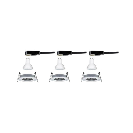 Einbauleuchten-Set Nova rund starr LED IP44 3x6,5W 2700K GU10 mit effizienter LED-Technologie.