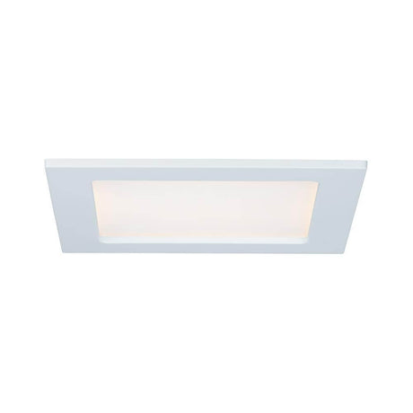 Panneau encastré LED carré 12W 2700K blanc IP44 au design moderne, idéal pour les pièces humides.