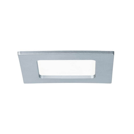 Square recessed panel LED 6W 4000K IP44 in silver finish, ideal for damp rooms.