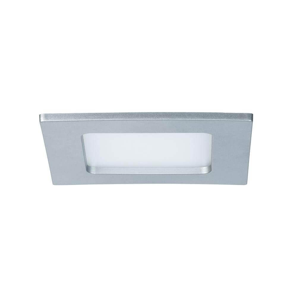 Einbaupanel LED eckig 6W 4000K IP44 in Silber mit flachem Design für Feuchträume