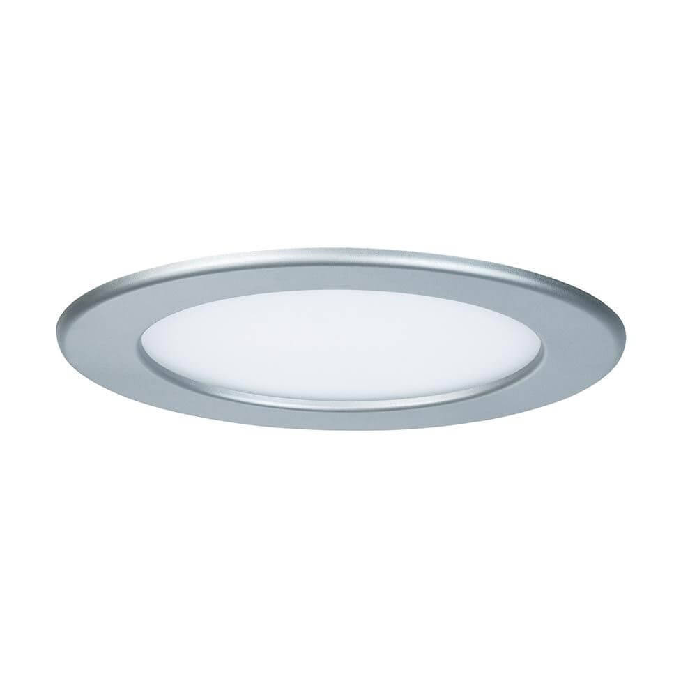 Einbaupanel LED rund 12W 2700K IP44 in Silber mit blendfreiem Licht für Feuchträume