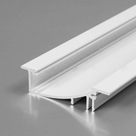 Monteringsprofil buet 200cm hvid uden dæksel for LED-Strips, ideel til professionelle LED-Installation.