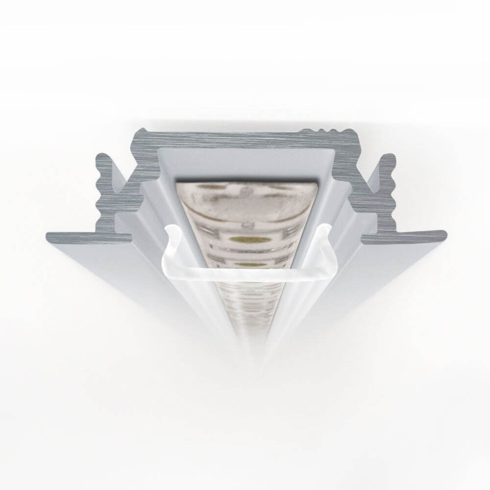 Einbauprofil schmal 200cm Schwarz ohne Abdeckung für LED-Strips, geeignet für professionelle LED-Installationen.