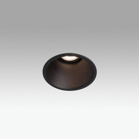 Einbaustrahler Fresh GU10 230V Schwarz mit runder Form und mattschwarzem Aluminiumfinish.
